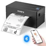 MUNBYN DHL Etikettendrucker Bluetooth 4XL Labeldrucker DHL Versandetiketten Drucker Bluetooth Thermal Printer für Amazon Shopify Ebay DHL Hermes DPD UPS FedEx, ITPP130B Schwarz