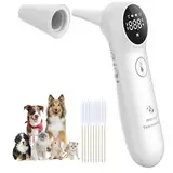 Ohrthermometer für Hunde, Katzen und Nutztiere, mit langem Messfühler, Umschaltung in °C/°F, Stummschalttaste, Messung in 1 Sekunde