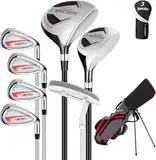 XKISS Komplettes Golfschläger Set Herren,8 Teilige Golf Set rechtshändig,Inklusive Stand Bag mit Regenhaube,3# Fairway Wood mit Head Covers, 5# Hybrid, 5#, 7#, 9# S# Eisen und Putter