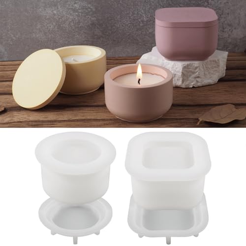 ALEFBET Silikonformen Gießformen, Silikonform Kerzen Mini Tontopf, Duftkerzetontopf Kerzen Formen Silikon, Silikon Gießform Kerzen, Gipsformen zum Gießen (Mini Tontopf 2 Sätze)