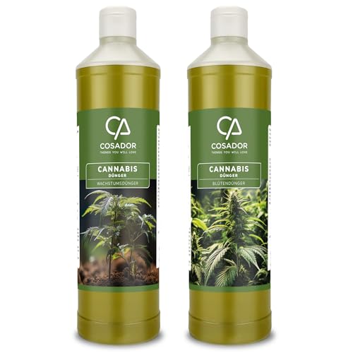 Cosador Hanf- & Cannabis-Dünger Konzentrat Set – 0,75L Wachstumsdünger & 0,75L Blütendünger, Für ca. 218L Wasser, Indoor/Outdoor, Ideal NPK-Balance, Mineralische Nährstoffe