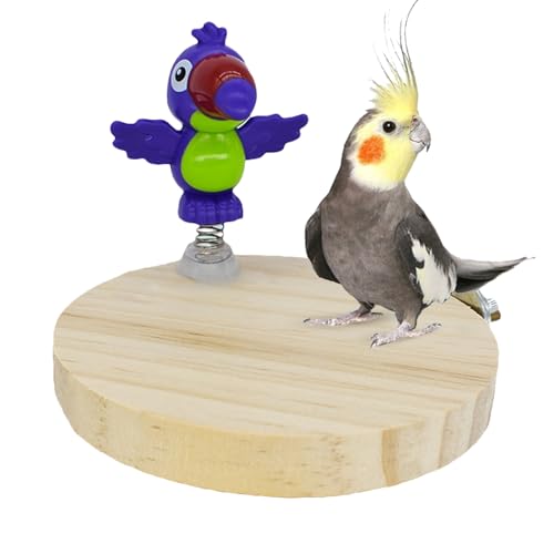 Vogelkäfig Sitzstange | Spielständer Mit Kauspielzeug Aus Naturholz - Natürliches Holzspielzeug Für Beschäftigung Von Aras, Sittichen & Tauben Im Freien