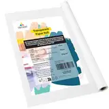 Tritart Transparentpapier Rolle - Pauspapier 25m x 70cm - Schnittmusterpapier 50g/m² - Architektenpapier - Abpauspapier weiß transparent - Malpapier Rolle - Tracing Paper Papier Rolle