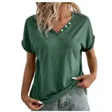 Generisch Damen T-Shir Casual Langarmshirt Rundkragen Oberteile Elegant Shirt Bluse Top Tshirt Grosse GröSsen Damen Shirt Damen V Ausschnitt GrüN Tops FüR Damen Lang