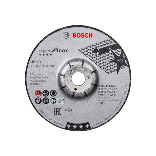 Bosch Professional 2x Schruppscheibe Expert for Inox (für Edelstahl, Ø 76 x 4 x 10 mm, Zubehör Winkelschleifer)