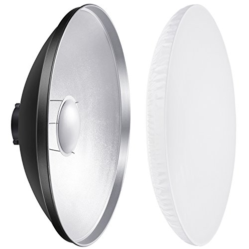 NEEWER 16"/41cm Aluminium Standard Reflektor Beauty Dish mit weißem Diffusor Socke kompatibel mit Bowens Mount Studio Stroboskop Blitzlicht, NEEWER Vision 4 ML300 S101-300W S101-400W etc