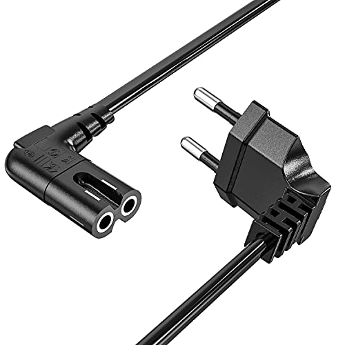 1M Euro Netzkabel C7 90Grad Kabel für Samsung, Mellbree TV Netzkabel mit C7 Eurostecker Anschlusskabel C7 für PS4, PS5, LG Philips Sony Panasonic TV, Blu-Ray, Radio, PC, Monitor, Drucker