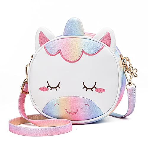 Czemo Kinder Umhängetasche Mädchen Handtasche Klein PU Leder Schultertasche Geldbeutel Verstellbarer Schultergurt Kindertasche Mädchen Spielzeug (Mehrfarbig)