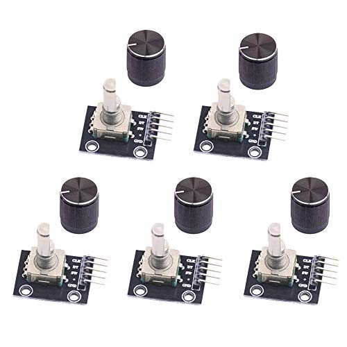 WayinTop 5 Stück Rotary Encoder Modul KY-040 360 Grad Drehgeber Drehwinkelgeber mit Druckknopf