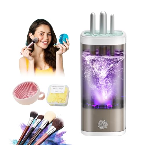 IUHFSIFS Elektrischer Pinselreiniger für Make-up, 10-fache Reinigungskraft mit Motor-Upgrade, Leicht zu Bedienen (Grau) - Makeup Brush Cleaner für Pinsel & Kosmetikwerkzeuge