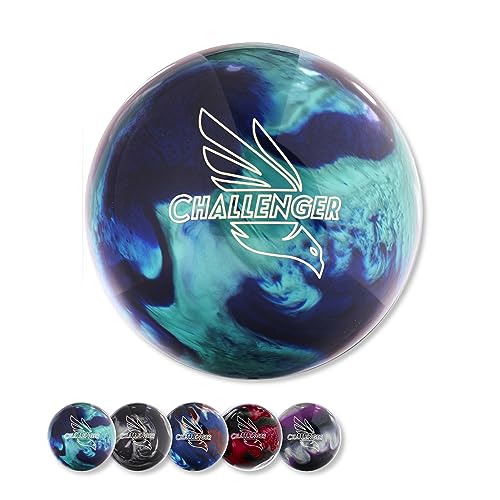 EMAX | Bowling Ball Reaktiv | Pro Bowl Challenger | Bowlingbälle Pearl Poliert | Bowling Kugel Damen Herren Kids Erwachsene | Dunkelblau Hellblau | Gewicht 12lbs