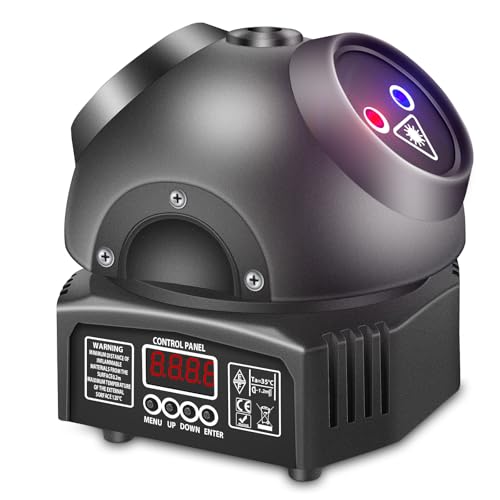 Discolicht Partylicht, Moving Head,LED RGB Licht DJ Projektor Musikgesteuert DJ Disco Lichter, DMX Effektstrahler,Für KTV Familientreffen Hochzeit Geburtstag Halloween (T105)