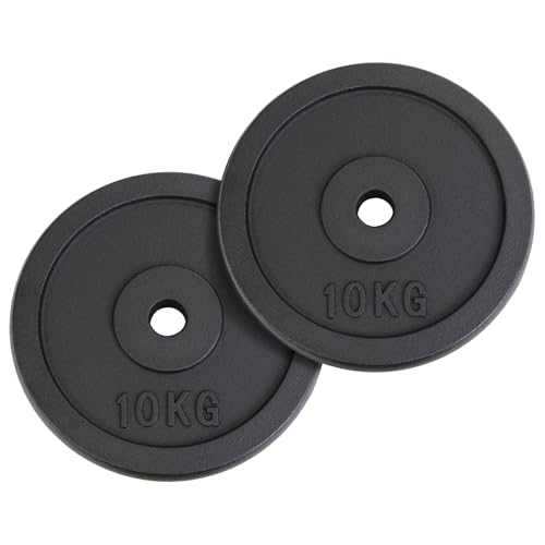 ALPIDEX Hantelscheiben Set Gusseisen 2 x 10 kg 30 mm Gewichtscheiben Hantelgewicht Gewichte