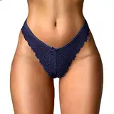 Eauptffy Bauchweg Slip Damen Erotisch Hohe Taille String Tanga Unterwäsche Hipster Atmungsaktiv Sexy String Schlüpfer Brazilian Spitze Ouvert Tangas Unterhosen String Tanga Damen Baumwolle Schwarz