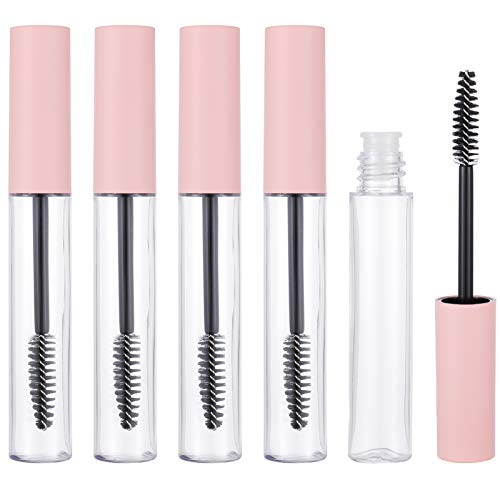 adakel 5 Stück leere Mascara Flasche mit Wimpern Zauberstab, Leere Wimpern Rohr Wimpern Creme Flasche,10ml, Rosa