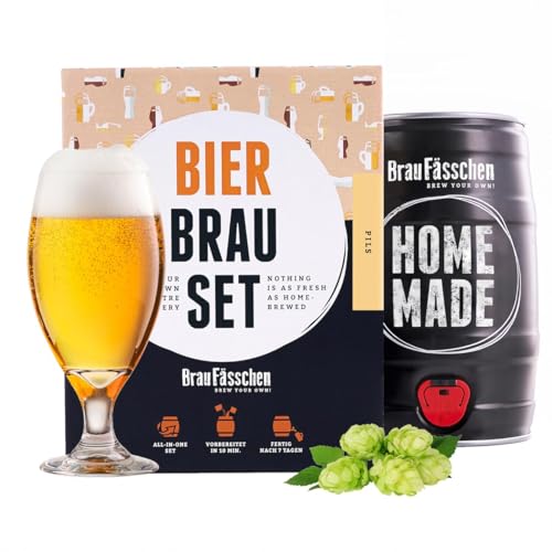 Braufässchen |Bierbrauset zum selber brauen | Pils im 5 liter Fass | In 7 Tagen fertig | Geschenk für Männer, Freund oder Vater | Biergeschenk