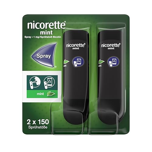 NICORETTE Spray mit mint Geschmack – Rauchen aufhören mit Nikotinspray – 1 Spray ersetzt bis zu 150 Zigaretten – zur Raucherentwöhnung 2 St.