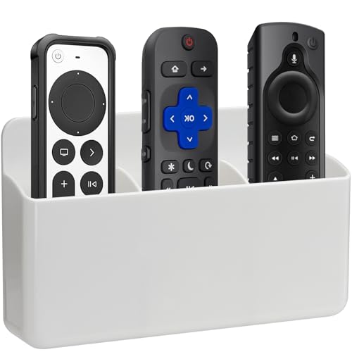 3 Slot Wandhalterung Fernbedienung Halterung TV Controller Halter Selbstklebender Marker Halter, Stift Halter Behälter für Home Office Schule (Weiß)