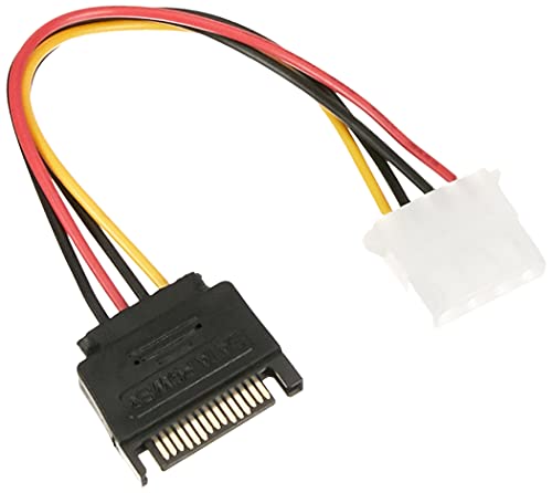 AKYGA AK-CA-11 SATA Stecker auf Molex 4 pin Buchse Adapter Kabel 15cm