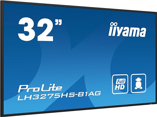 iiyama ProLite LH3275HS-B1AG 80cm 31,5" Digital Signage Display IPS LED Panel Full-HD HDMI DP USB2.0 RS-232c RJ45 Audio-out Mediaplayer Android-OS WiFi 24/7 schwarz