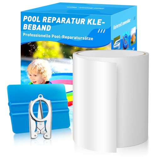 Kodexa Pool Flickzeug Pool Reparaturset Unterwasser Selbstklebend Wasserdichtes, 10 cm x 150 cm Reparatur Klebeband Pool Flicken für Wasserbett, Pool, Poolfolie