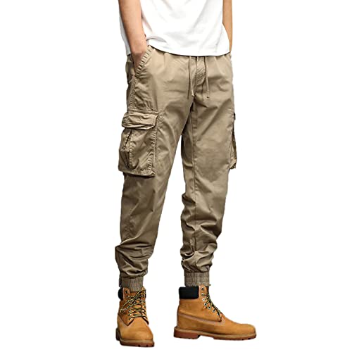 EMAlusher Arbeitshose Herren Lang, Cargohose Herren, Mit Taschen Sommerhose Freizeit Laufhose Pants Chinohose Männer Streetwear Freizeithose Funky Chino Hose Stoffhose Wanderhose