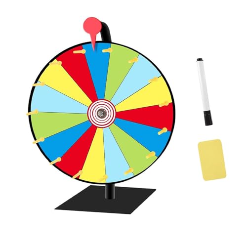 Lusacy Glücksrad, Glücksrad zum Drehen, Gluecksrad Gluecksrad, Glücksrad zum Selbstgestalten mit Markierstift, 15 Slots, für Lotteriespiele, Wortspiele, Karneval Party