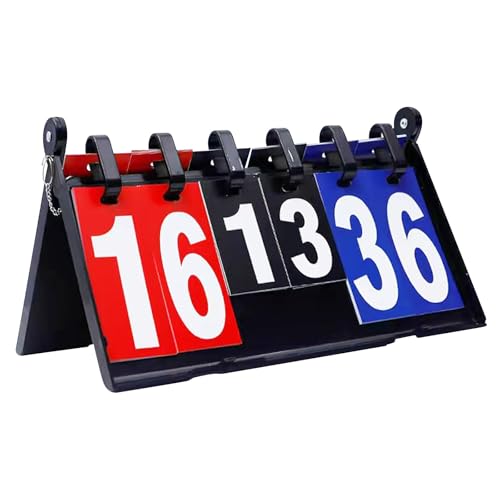 Anzeigetafel, Tragbare Flip Sport Anzeigetafel, 4-Stellige Anzeigetafe Spielstandsanzeige, Punktetafel Punktezähler, Scoreboard, Tragbare Anzeigetafel Für Basketball Badminton Volleyball Tischtennis