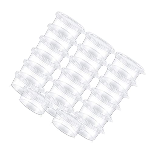 DAGLLGEW 20 PCs leckere transparente Schleimbehälter Schaumkugeln Aufbewahrungsbox Langlebige Plastikschleim Organisatoren mit Deckel Einweg Haushaltsnahrungsmittelbehälter