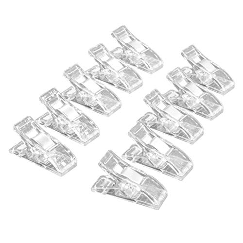 vhbw 10x Wonderclips Stoff-Klammern Steck-Nadel Kunststoff transparent kompatibel mit Nähen und Basteln