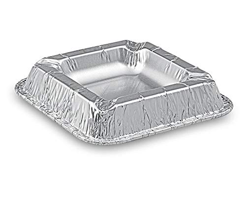 1-PACK Alu Aschenbecher aus kräftigem Aluminium, eckig, 12,6 x 12,6 x 2,2 cm, 50 Stück