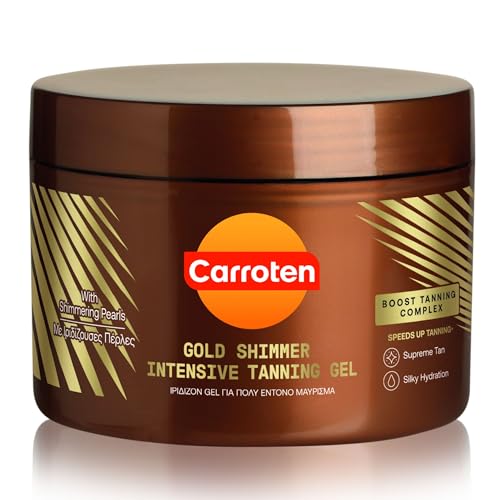 Carroten Gold Tanning Gel 150 ml - Bräunungsbeschleuniger mit schimmernden Perlen - Carotten Bräunungsgel für maximal schnelle Bräunung