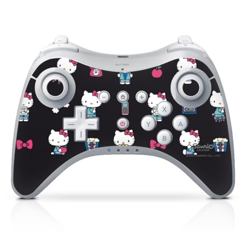 Skin kompatibel mit Nintendo Wii U Pro Controller Folie Sticker Hello Kitty Fanartikel Kindheit