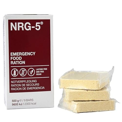 NRG-5 Emergency Food Ration | 2300 kcal Notnahrung | lange haltbar | für Trekking, Wandern, Bergsteigen und im Notfall