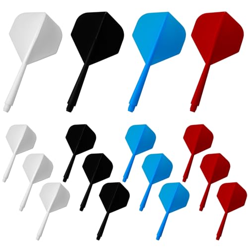 Zfseyuh Dart Flights mit Schaft 16 Stück Integrated Dart Schaft und Flights 2BA Gewinde Dartpfeil Flights Dart Flight Schäfte Set Dart zubehör für Darts für Darts Dartpfeil Spiel