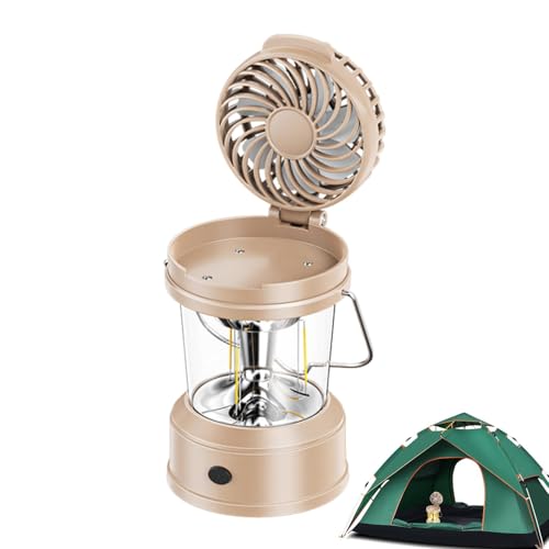 Generisch Camping-Ventilator mit Licht, Camping-Ventilator-Licht wiederaufladbar - Tragbarer Campingventilator wiederaufladbar | Multifunktionale Outdoor-Stallatmosphäre, warmes Licht für den Garten