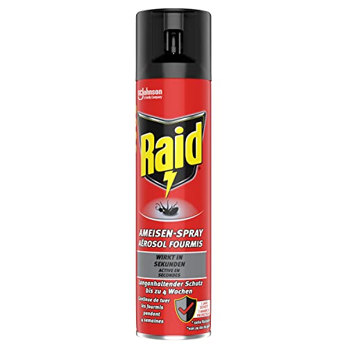 Raid® Ameisen-Spray, Insektenspray zur Bekämpfung von kriechenden Insekten wie Ameisen, Spinnen, Silberfischen und Grillen, 400ml