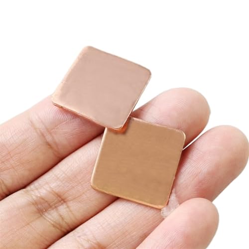 Xuulan Reines Kupferblech 10 Stück Laptop Kupferblech Platte Streifen Shim Thermal Pad Kühlkörper Blatt for GPU CPU Chip Kühlung(15x15x1.0mm)