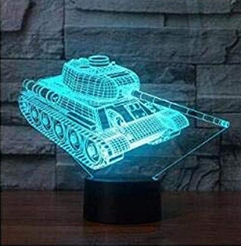 SUPERRUIDALONG 3D Panzer Illusions Lampen Tolle 16 Farbwechsel Acryl berühren Tabelle Schreibtisch-Nachtlicht mit für Kinder Schlafzimmer Geburtstagsgeschenke Geschenk changeant lumières LED