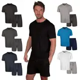 Light & Shade Men's LSSET032 Pajama Set, Schwarz, L