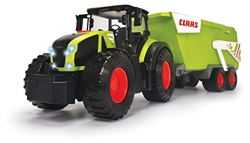 Dickie Toys-CLAAS Traktor mit Anhänger (64 cm)-großer Spielzeug-Trecker mit Freilauf-Mechanik für Kinder ab 3 Jahren, Bauernhof-Fahrzeug mit Licht & Sound und vielen Funktionen, Mehrfarbig, 203739004