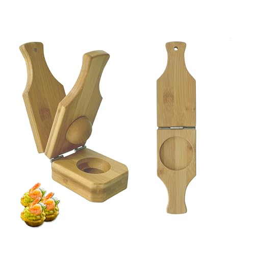 Bamboo Tostones Kochbananen-Presse, Kochbananen-Zerkleinerer – authentischer karibischer Geschmack, 2-in-1 Tostones und Wegerichbecher, perfekt für Tostones und gefüllte Kochbananen, 17,3 x 7,6 x 6 cm