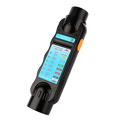 TARSHYRY 7Pin 12V Autoschleppanhänger -Stecker Stecker Sockelverbindungstester Diagnosewerkzeug Schwarz für Auto -LKW -Anhängerbuchse