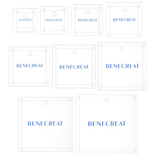 BENECREAT 9 Größen Square Quilting Template, Acryl Quilting Lineal Transparent Allowance Templates Lineal für DIY Patchwork, Schneiden Führer, Maschine Quilten, Nähen Handwerk