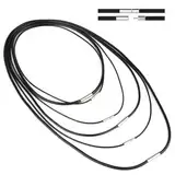 Xishoyen 6 Stück Lederband für Kette, 1.5/3mm Kunstleder Lederband mit Verschluss, Lederbänder für Ketten, Lederhalsband Damen, Schwarz Leder Halskette für Männer Herren (40/45/50/55/60/70cm - 6er)