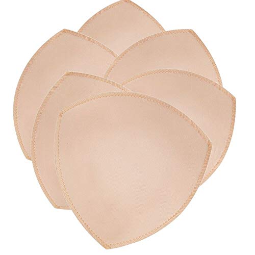 TopBine 3 Paare BH Pads Bikinis Pad Bra Einlagen Push- up Pad, Bikinis Unterwäsche Einsätze Pads,Dreieckige Form, Beige L, XL