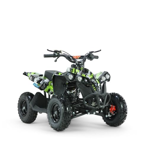 KXD M3 6" E-Starter 49ccm 2T Quad Mini ATV Miniquad Benzinmotor Kinderquad Kinder Enduro Pocketquad Sportquad Jugendliche Kid Freizeitfahrzeuge Erwachsene Funsport (Grafity Blau)