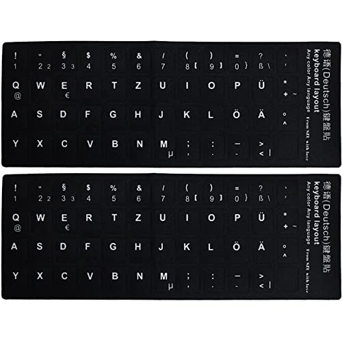 2pcs Universal Deutsche Tastaturaufkleber, Computer -Tastatur -Aufkleber Buchstabe Alphabet Für Computer Laptop Notebook Desktop