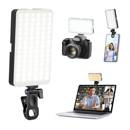 Handy Licht iPhone Selfie Licht: 90 LED Wiederaufladbare Telefonfülllichter, Ringlicht für Kamerabild, Make-up-Foto, Videokonferenzen, Laptop-Nutzung, Zoom-Meetings, TikTok, Vlog-Fotografie