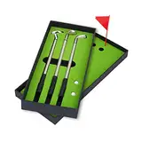 Agatige Golf-Stift-Set, Mini-Golfschläger, Kugelschreiber-Set, Schreibtisch-Briefpapier-Dekoration Mit Bällen, Flagge Für Männer Und Frauen, Geschenk